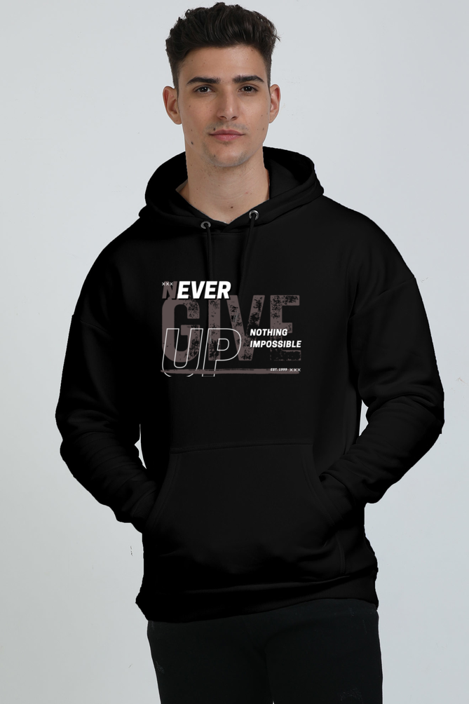 Never give up Oversized hoodie