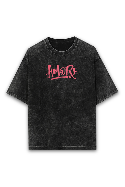 Acid wash oversized Amore T-shirt