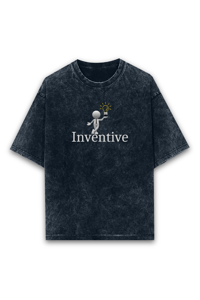 Oversized acid wash inventive T-shirt