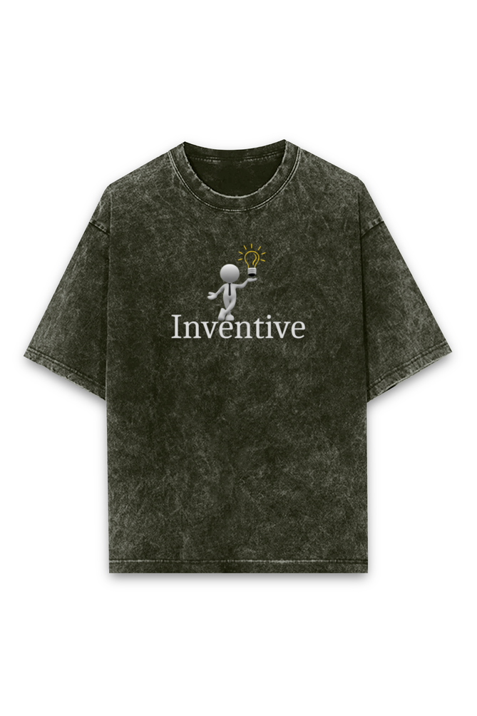 Oversized acid wash inventive T-shirt