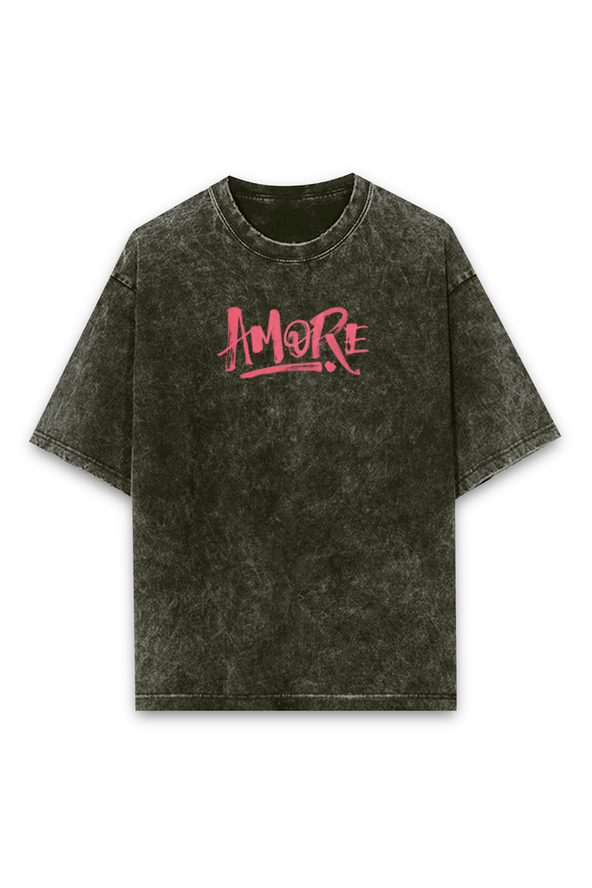 Acid wash oversized Amore T-shirt